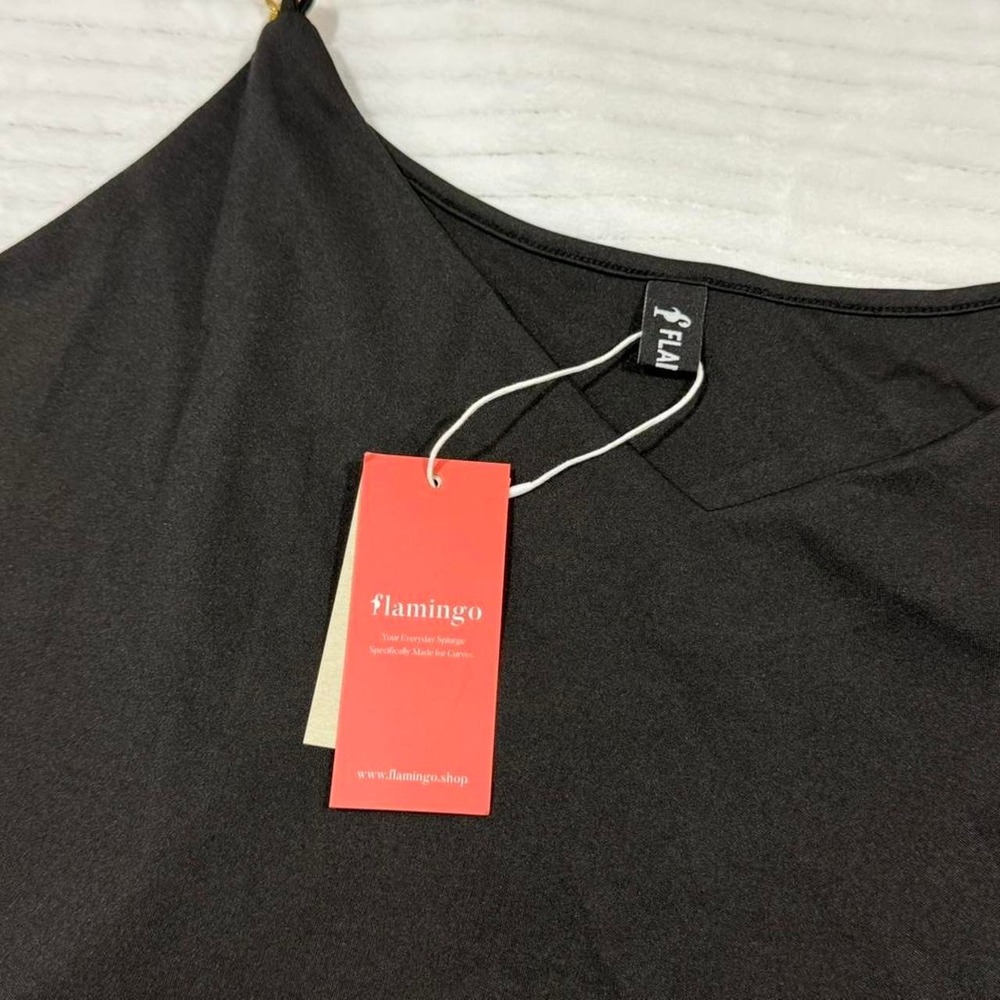 NWT Flamingo Black Chain Strap Cami Tank Top Plus Size 2XL - Picture 3 of 6